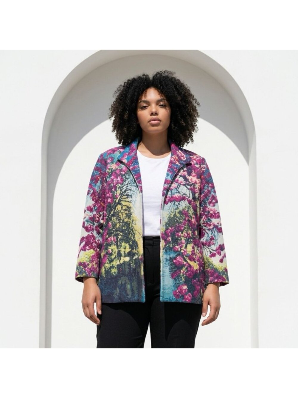 Rara Avis By Iris Apfel Mary Poppins Returns Floral Print Blazer Jacket 1X